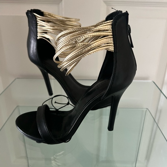 Beautiful Brand NEW stiletto heels with gold straps design around ankle. - Picture 3 of 6
